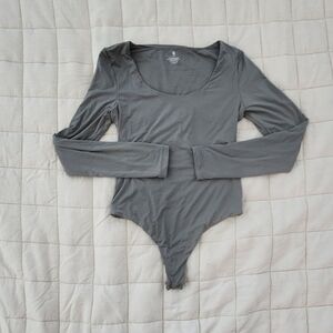 Gray Long Sleeve Bodysuit